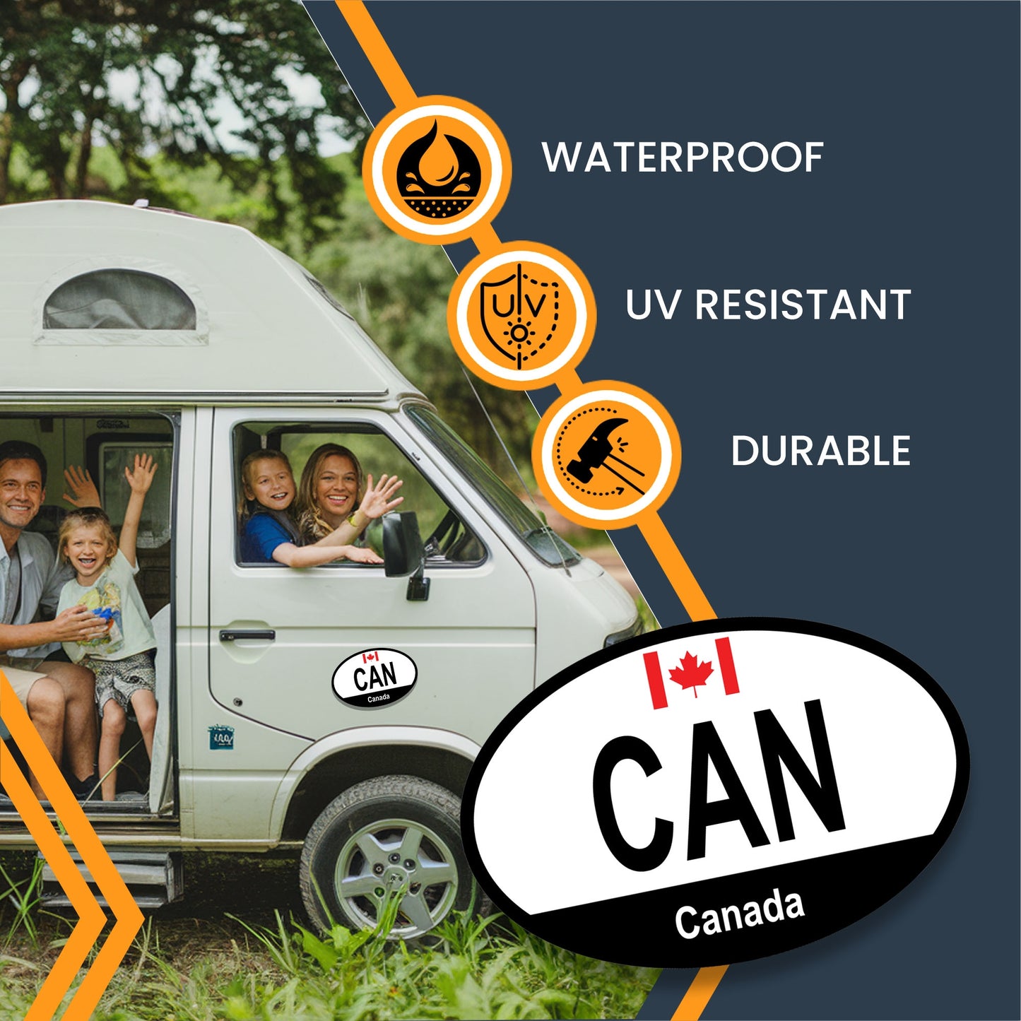 Magnet Me Up Canada Canadian Euro Oval Magnet Decal, 4x6 Inches, Heavy Duty for Car, Truck, SUV, Or Any Other Magnetic Surface