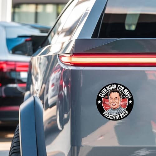 Magnet Me Up Elon Musk for Mars, President 2028 Car Magnet – 5-inch, Magnetic Bumper Decal – Full-Color, Funny Bumper Accessories, Weatherproof