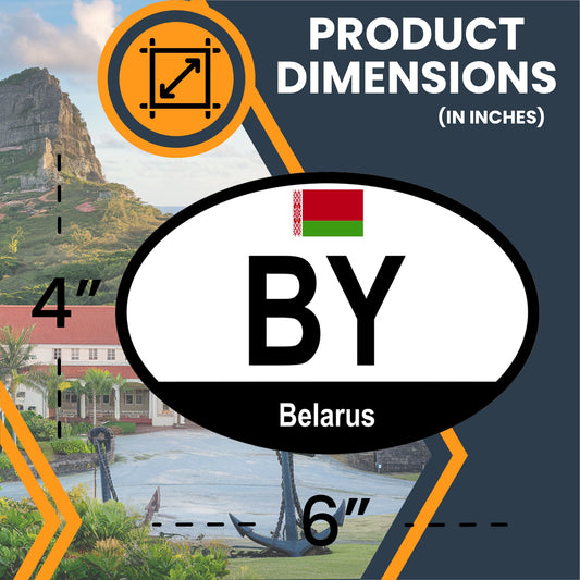 Magnet Me Up Belarus Belarusian Euro Oval Magnet Decal, 4x6 Inches, Heavy Duty for Car, Truck, SUV, Or Any Other Magnetic Surface