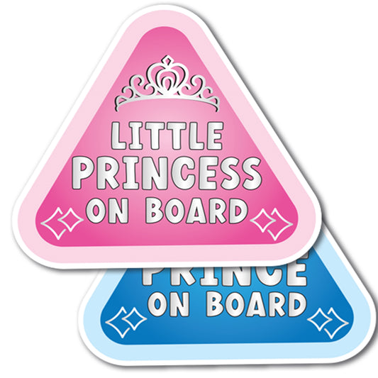 Magnet Me Up Prince And Princess on Board Magnet -5 Inch Baby on Board Sign for Car- Compo Pack, Safety Alert for Newborn, Infant, Toddler