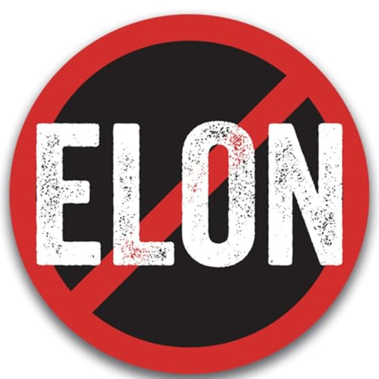 Magnet Me Up No Elon Car Magnet – Funny Anti-Tech Billionaire Fridge Decor, Political Satire Magnetic Decal, Round 5-Inch UV-Printed Durable Vinyl