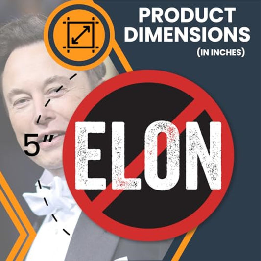 Magnet Me Up No Elon Car Magnet – Funny Anti-Tech Billionaire Fridge Decor, Political Satire Magnetic Decal, Round 5-Inch UV-Printed Durable Vinyl