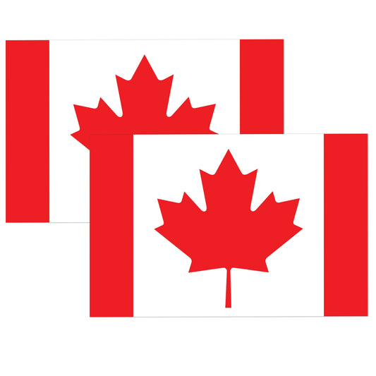 Magnet Me Up Canada Flag Magnet Decal, 3x5 Inches, 2 Pack, Red and White, Heavy Duty Automotive Magnetic Vinyl for Cars, Trucks, SUV