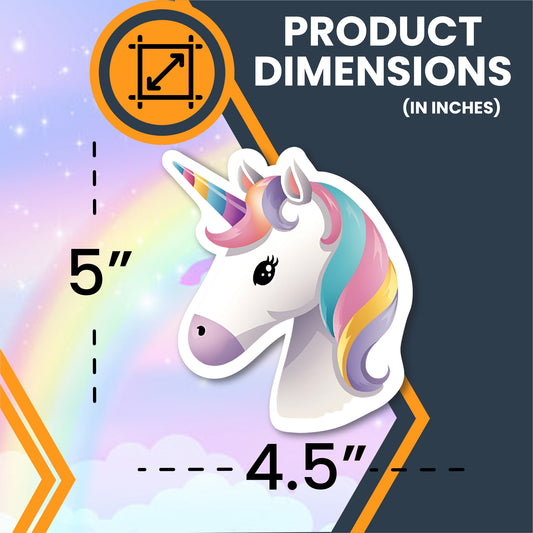 Magnet Me Up Unicorn Magnet - Cute Fantasy Animal Magnetic Decal- 4.5x5 Inches Emoticon, Durable Vinyl with UV Printing - Car, Fridge Decor