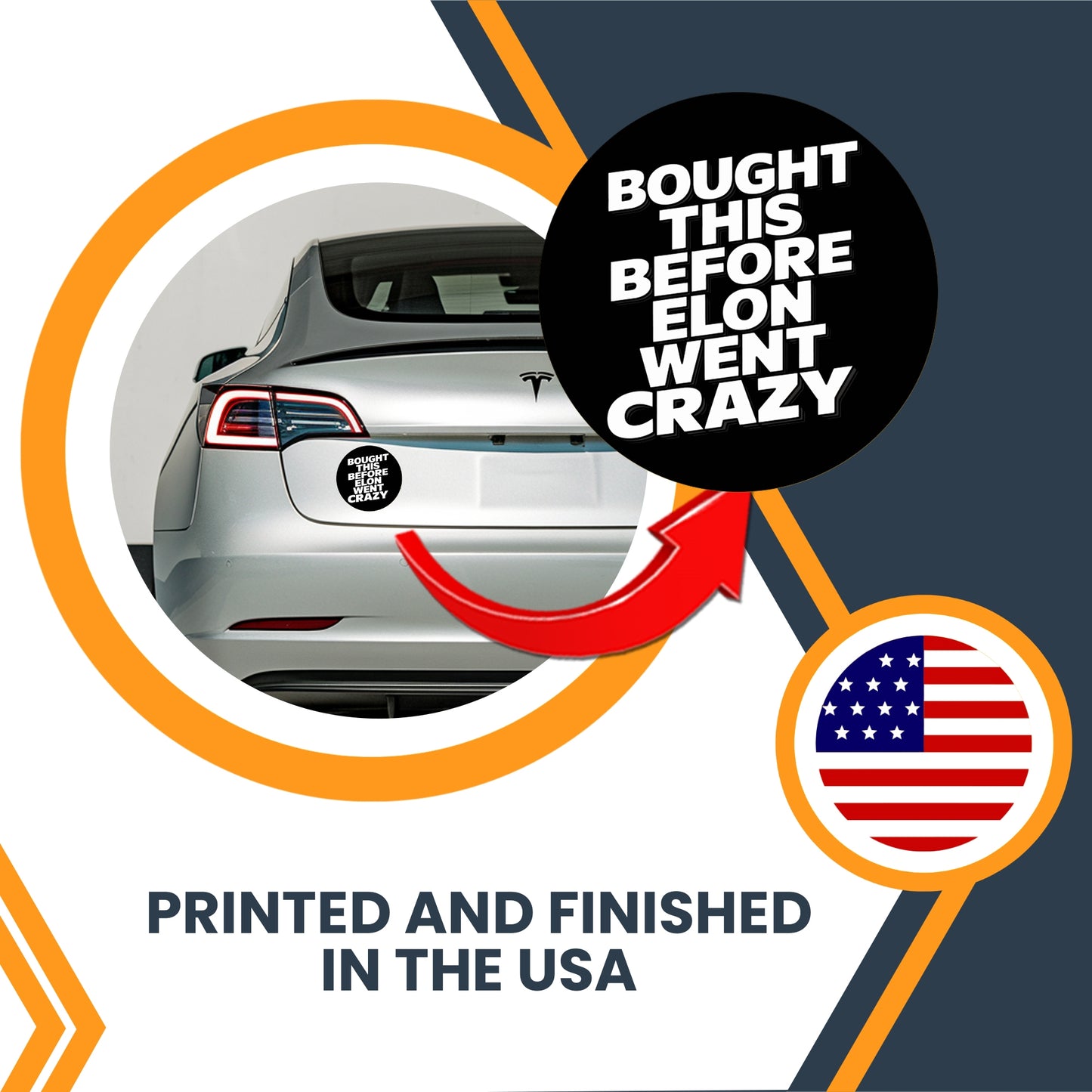 Magnet Me Up I Bought This Before Elon Went Crazy Car Magnet -Funny 5 Inch Bumper Magnetic Decal- Black, Weatherproof, UV-Printed & Durable -Elon Musk Car Decoration, Made in USA