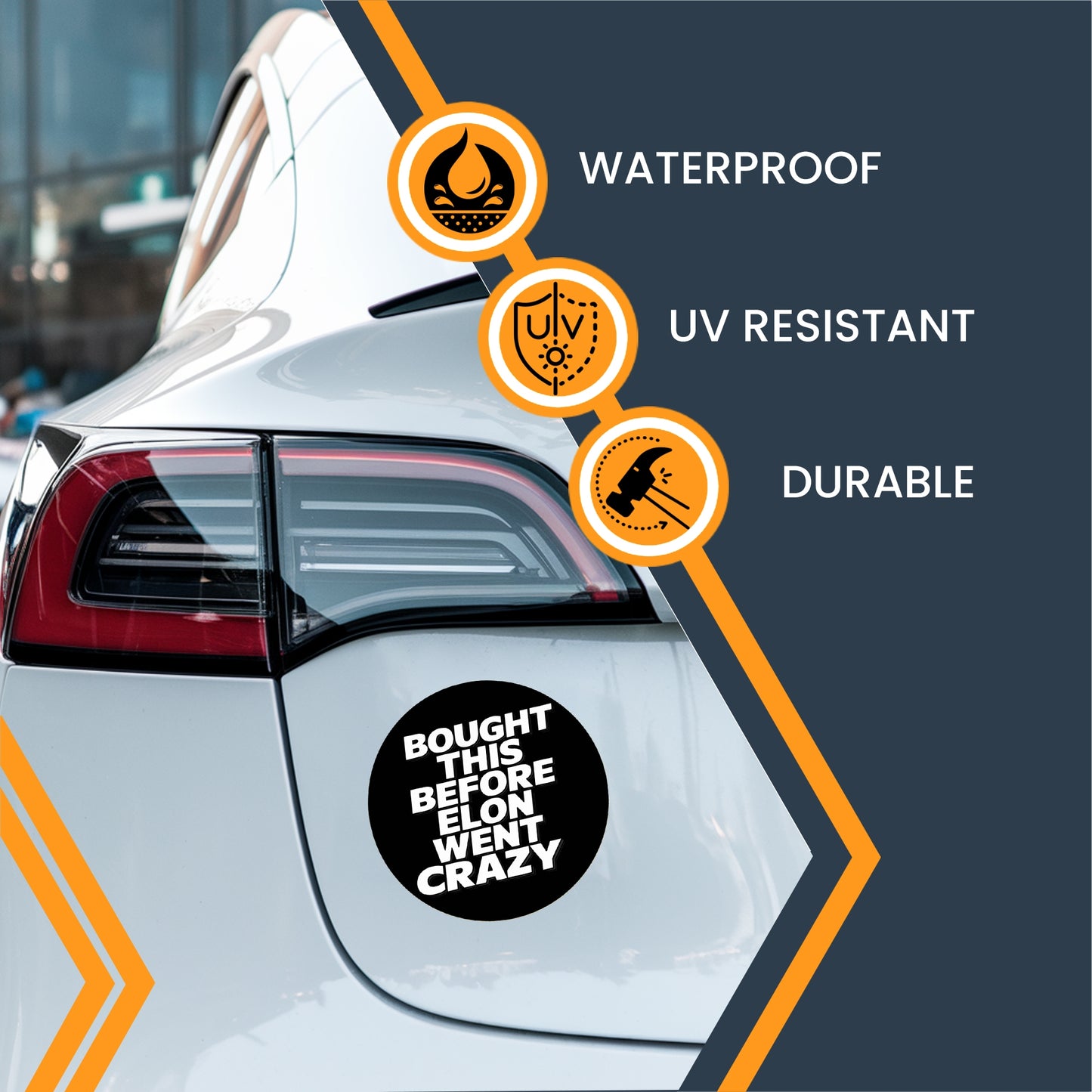 Magnet Me Up I Bought This Before Elon Went Crazy Car Magnet -Funny 5 Inch Bumper Magnetic Decal- Black, Weatherproof, UV-Printed & Durable -Elon Musk Car Decoration, Made in USA