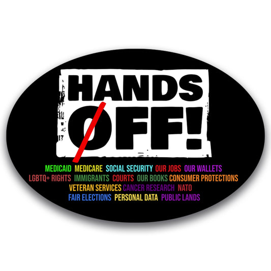 Magnet Me Up Hands Off Social Security Protest Magnet - 4x6 Inches Oval, UV Printed Political Magnetic Decal for Cars, Lockers, Fridge – Durable Vinyl, Full-Color, Weatherproof, Made in USA