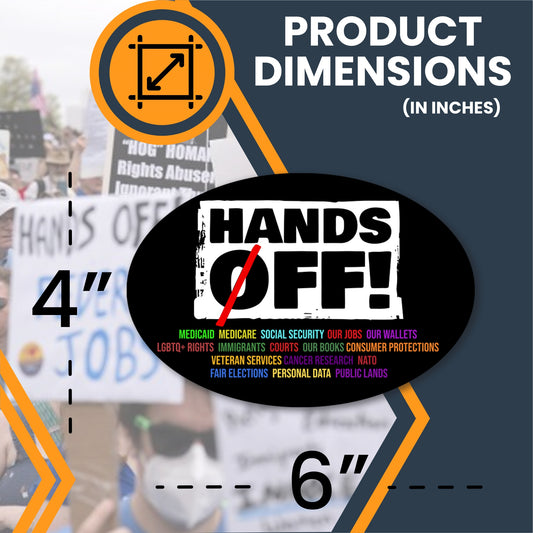 Magnet Me Up Hands Off Social Security Protest Magnet - 4x6 Inches Oval, UV Printed Political Magnetic Decal for Cars, Lockers, Fridge – Durable Vinyl, Full-Color, Weatherproof, Made in USA
