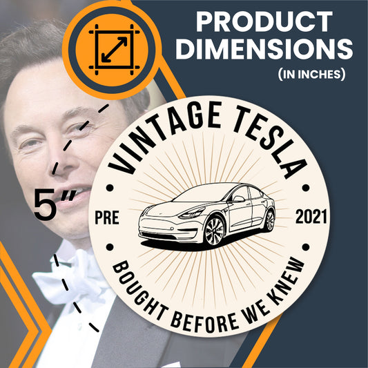 Magnet Me Up Vintage Tesla Magnet, Bought Before We Know – 5 Inch Round Car & Fridge Magnetic Decal, Weatherproof UV-Printed Vinyl, Strong Hold for Vehicles, Lockers & Home Décor – Made in USA