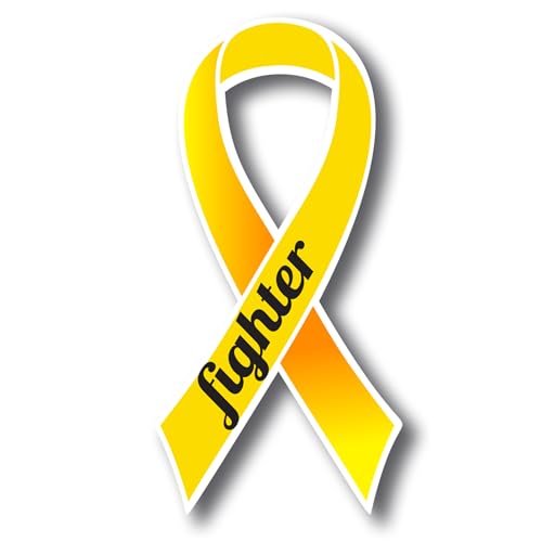 Magnet Me Up Bone Cancer Fighter Magnet - Yellow Ribbon Magnetic Decal for Cars - 3.5x7 Inches, Durable UV-Printed Vinyl, Weatherproof, Support - Full Color, for Fridge, Lockers, Made in The USA