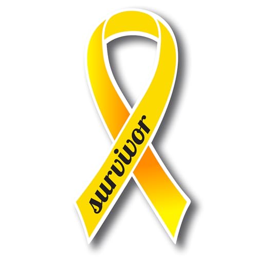 Magnet Me Up Bone Cancer Survivor Magnet - Yellow Ribbon Magnetic Decal for Cars - 3.5x7 Inches, Durable UV-Printed Vinyl, Weatherproof, Support - Full Color, for Fridge, Lockers, Made in The USA