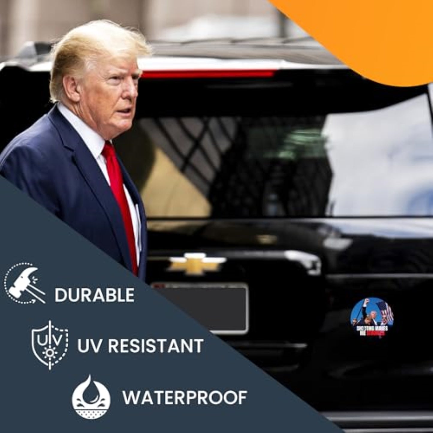 Magnet Me Up Sh--ting Makes Me Stronger Election Magnet Decal, 5 inch Round, Never Surrender, Gift for Trump Supporters, Trump Fight, for Car, SUV, Fridge, Lockers, Republican, Crafted in USA