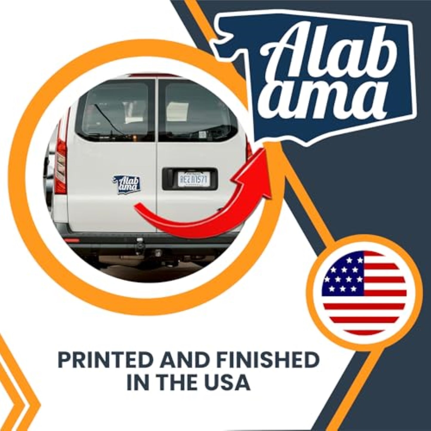 Magnet Me Up Alabama State Magnet - Full-Color Vinyl State Magnetic Decal, Die-Cut Shape, 6x4 Inches, Collectible Souvenir - Durable UV Ink, Weatherproof Fridge Magnet – Made in USA