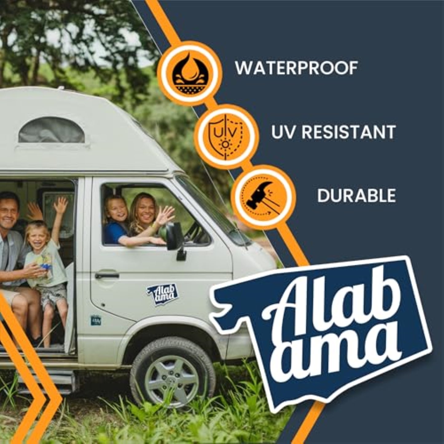 Magnet Me Up Alabama State Magnet - Full-Color Vinyl State Magnetic Decal, Die-Cut Shape, 6x4 Inches, Collectible Souvenir - Durable UV Ink, Weatherproof Fridge Magnet – Made in USA