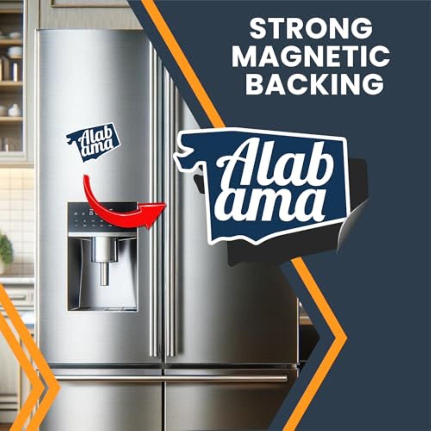 Magnet Me Up Alabama State Magnet - Full-Color Vinyl State Magnetic Decal, Die-Cut Shape, 6x4 Inches, Collectible Souvenir - Durable UV Ink, Weatherproof Fridge Magnet – Made in USA