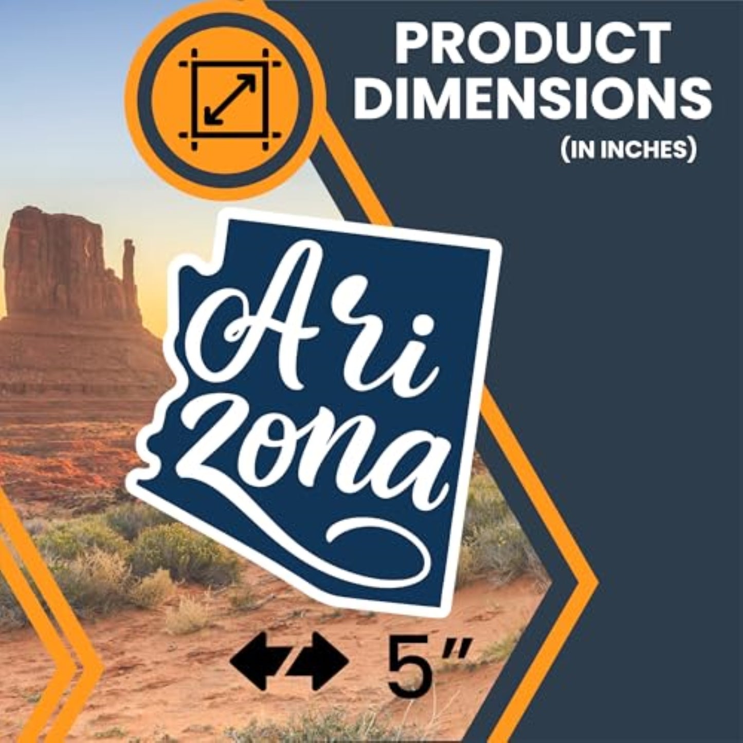 Magnet Me Up Arizona State Magnet - Full-Color Vinyl State Magnetic Decal, Die-Cut Shape, 5x4.5 Inches, Collectible Souvenir - Durable UV Ink, Weatherproof Fridge Magnet – Made in USA