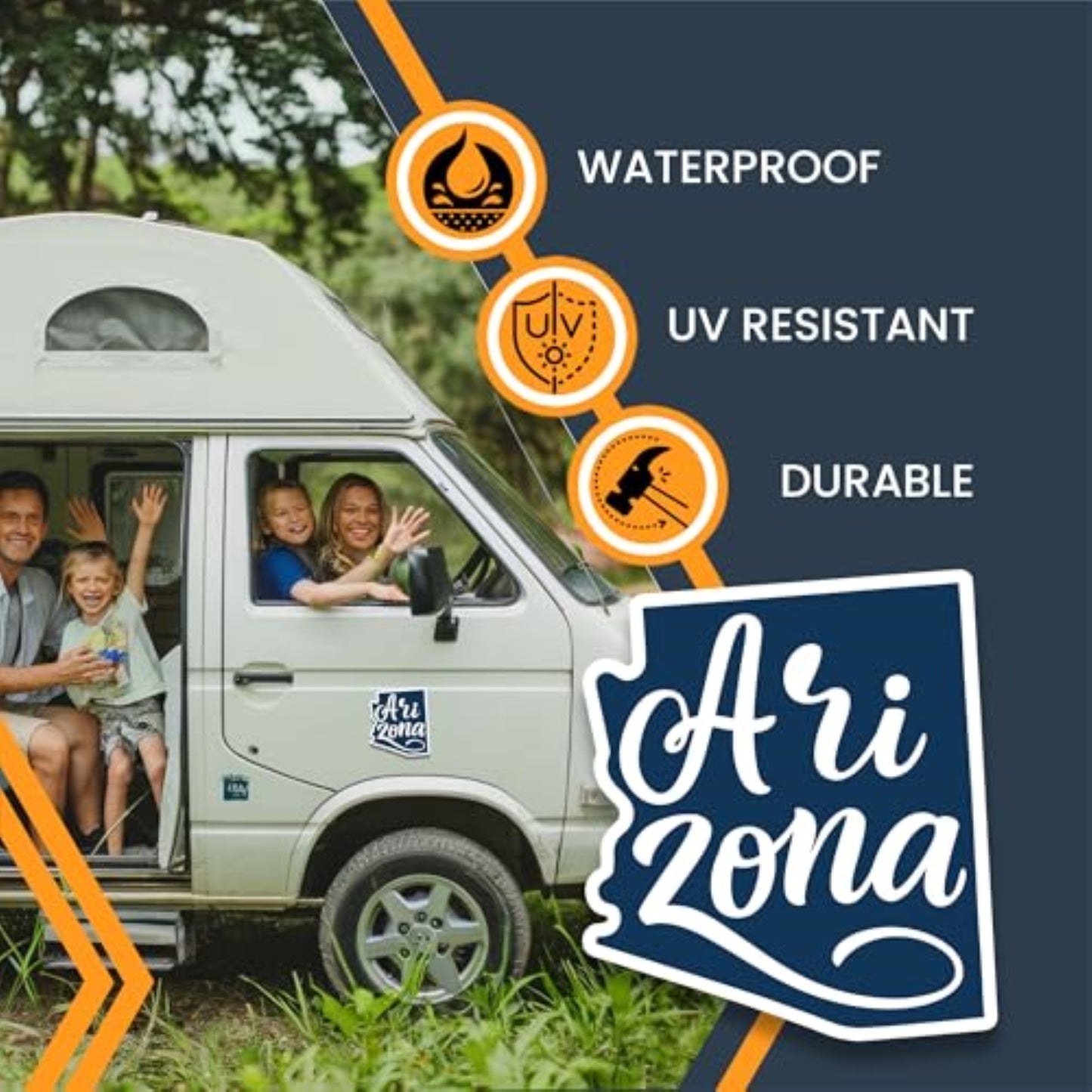 Magnet Me Up Arizona State Magnet - Full-Color Vinyl State Magnetic Decal, Die-Cut Shape, 5x4.5 Inches, Collectible Souvenir - Durable UV Ink, Weatherproof Fridge Magnet – Made in USA