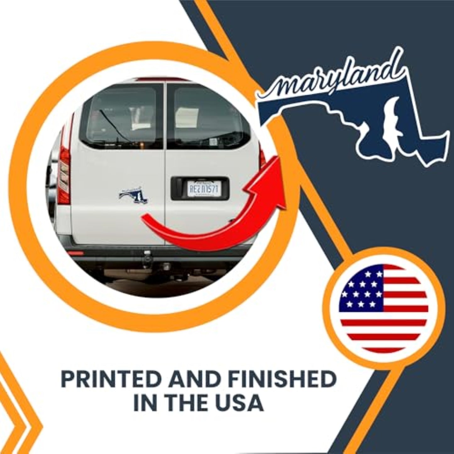 Magnet Me Up Maryland State Magnet - 6x4 Inches, Collectible US State Shape Fridge Magnet, Durable Full-Color UV Vinyl, Travel Souvenir Magnetic Decal, Made in The USA, Decor Gift