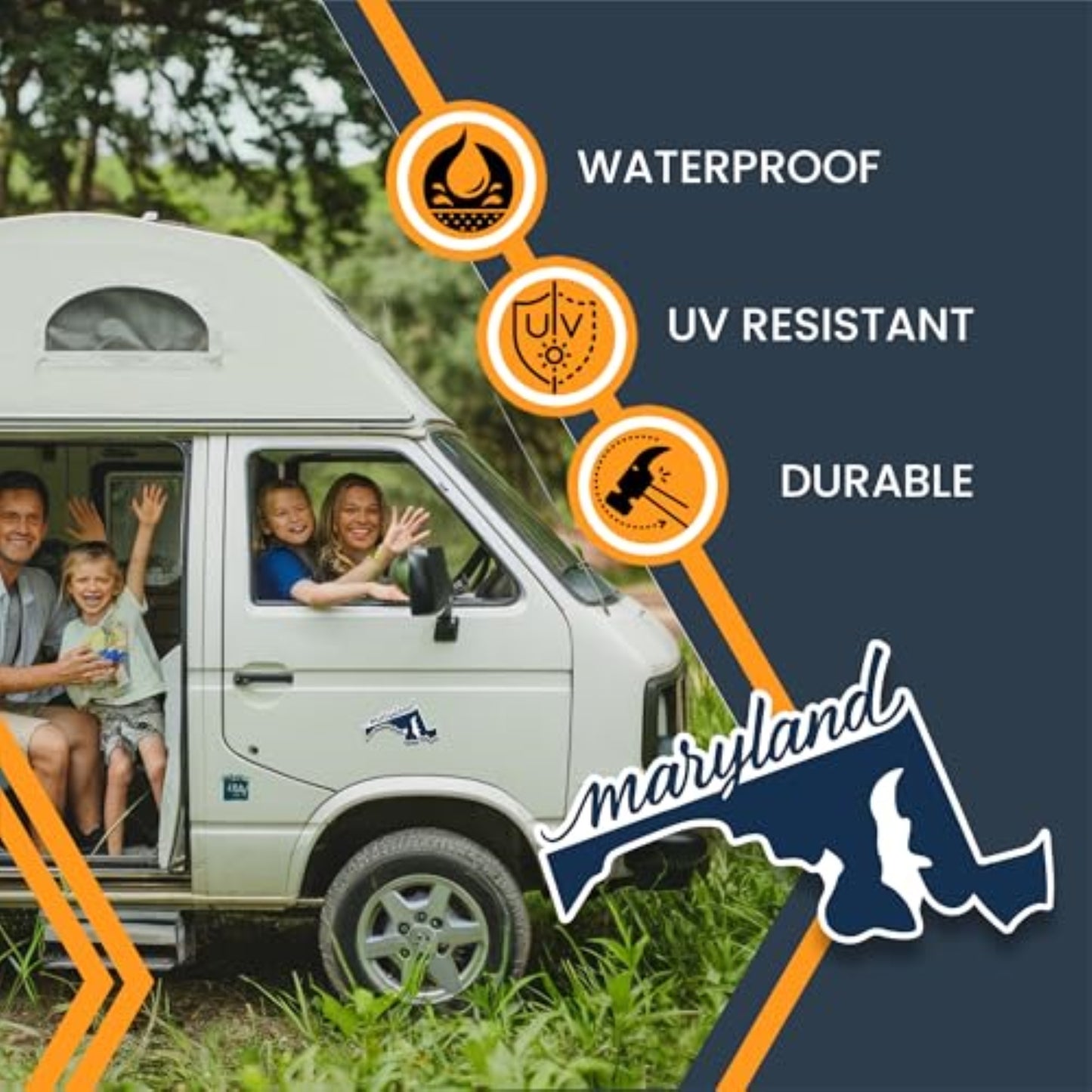 Magnet Me Up Maryland State Magnet - 6x4 Inches, Collectible US State Shape Fridge Magnet, Durable Full-Color UV Vinyl, Travel Souvenir Magnetic Decal, Made in The USA, Decor Gift