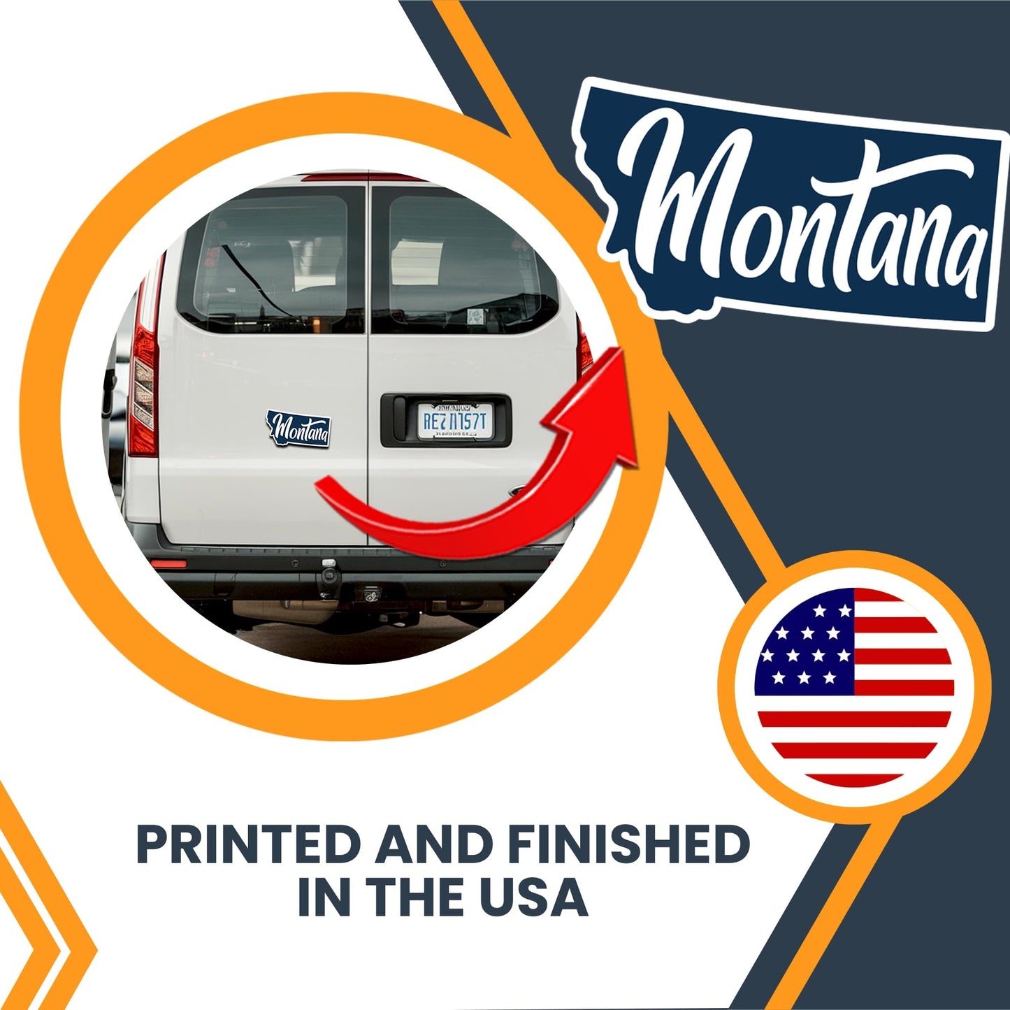 Magnet Me Up Montana State Magnet - 6x3.5 Inches, Collectible US State Shape Fridge Magnet, Durable Full-Color UV Vinyl, Travel Souvenir Magnetic Decal, Made in The USA, Gift Decor