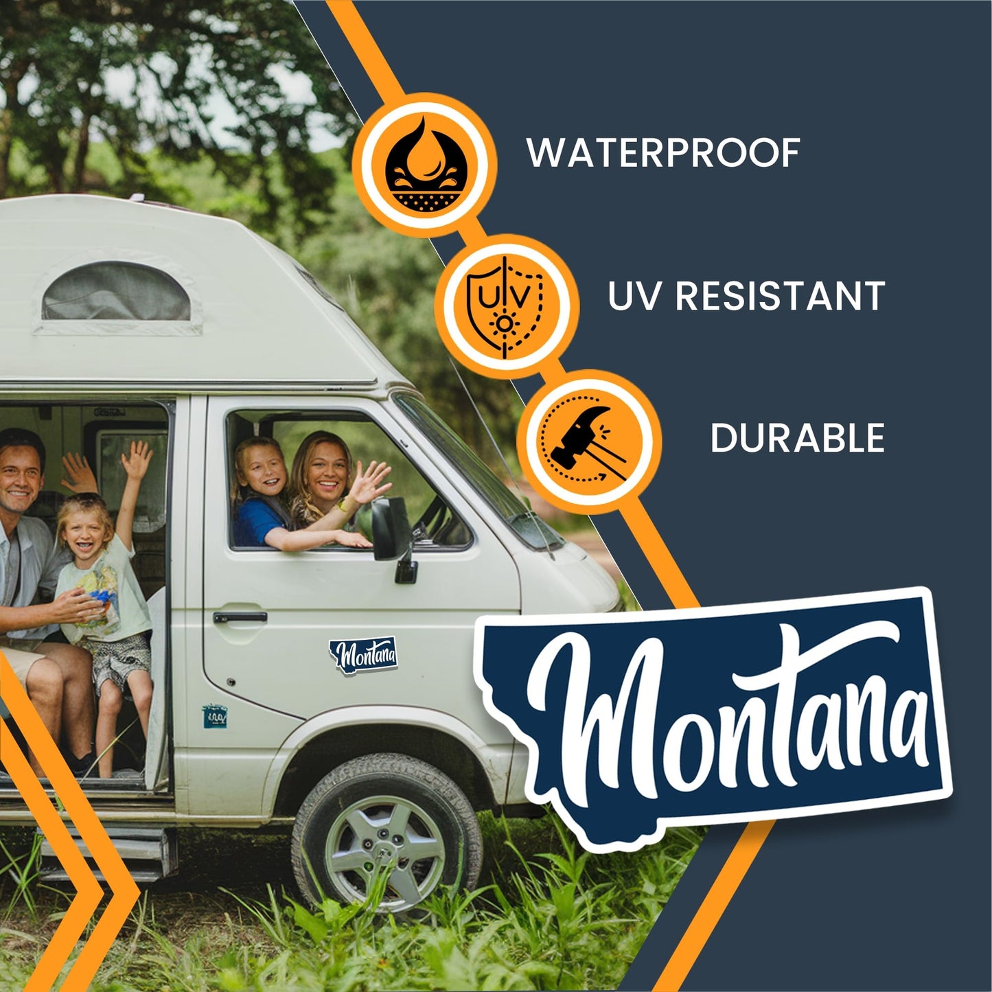 Magnet Me Up Montana State Magnet - 6x3.5 Inches, Collectible US State Shape Fridge Magnet, Durable Full-Color UV Vinyl, Travel Souvenir Magnetic Decal, Made in The USA, Gift Decor