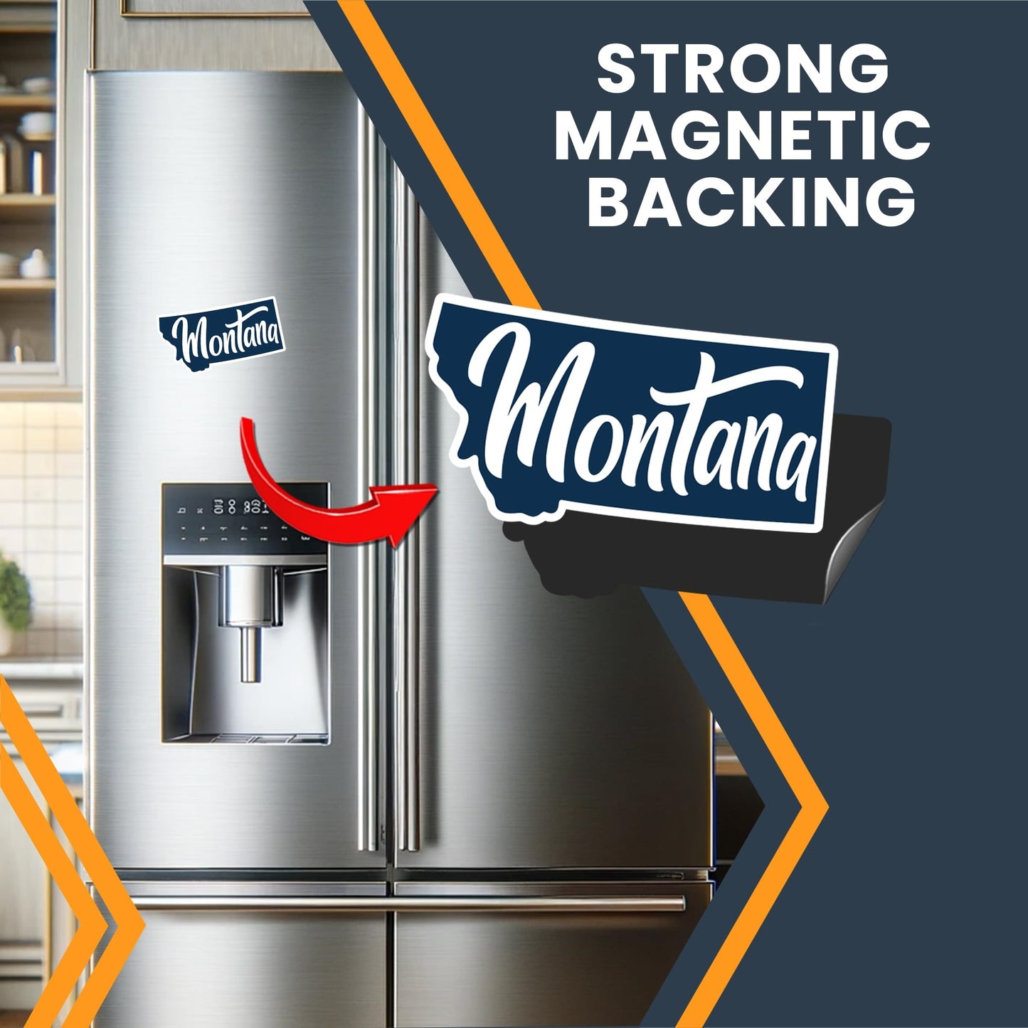 Magnet Me Up Montana State Magnet - 6x3.5 Inches, Collectible US State Shape Fridge Magnet, Durable Full-Color UV Vinyl, Travel Souvenir Magnetic Decal, Made in The USA, Gift Decor