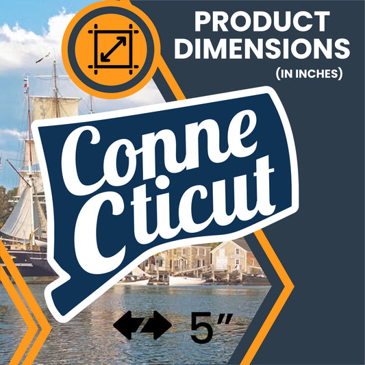 Magnet Me Up Connecticut State Magnet - Full-Color Vinyl State Magnetic Decal, Die-Cut Shape, 6x5.3 Inches, Collectible Souvenir - Durable UV Ink, Weatherproof Fridge Magnet – Made in USA