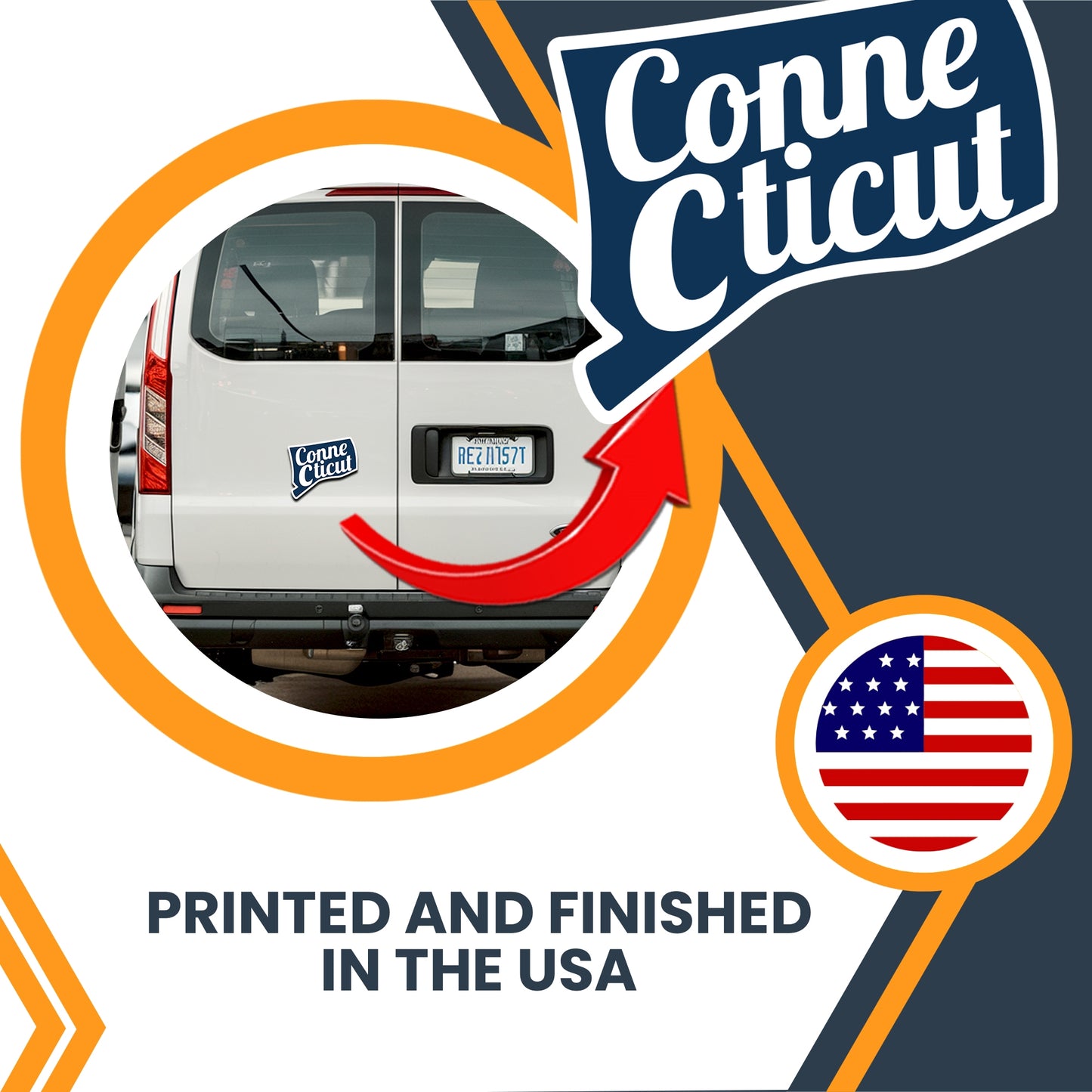 Magnet Me Up Connecticut State Magnet - Full-Color Vinyl State Magnetic Decal, Die-Cut Shape, 6x5.3 Inches, Collectible Souvenir - Durable UV Ink, Weatherproof Fridge Magnet – Made in USA