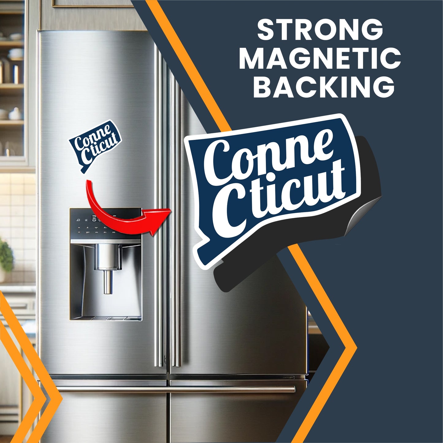 Magnet Me Up Connecticut State Magnet - Full-Color Vinyl State Magnetic Decal, Die-Cut Shape, 6x5.3 Inches, Collectible Souvenir - Durable UV Ink, Weatherproof Fridge Magnet – Made in USA