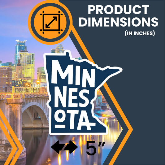Magnet Me Up Minnesota State Magnet - 5x5 Inches, Collectible US State Shape Fridge Magnet, Durable Full-Color UV Vinyl, Travel Souvenir Magnetic Decal, Made in The USA, Gift Decor