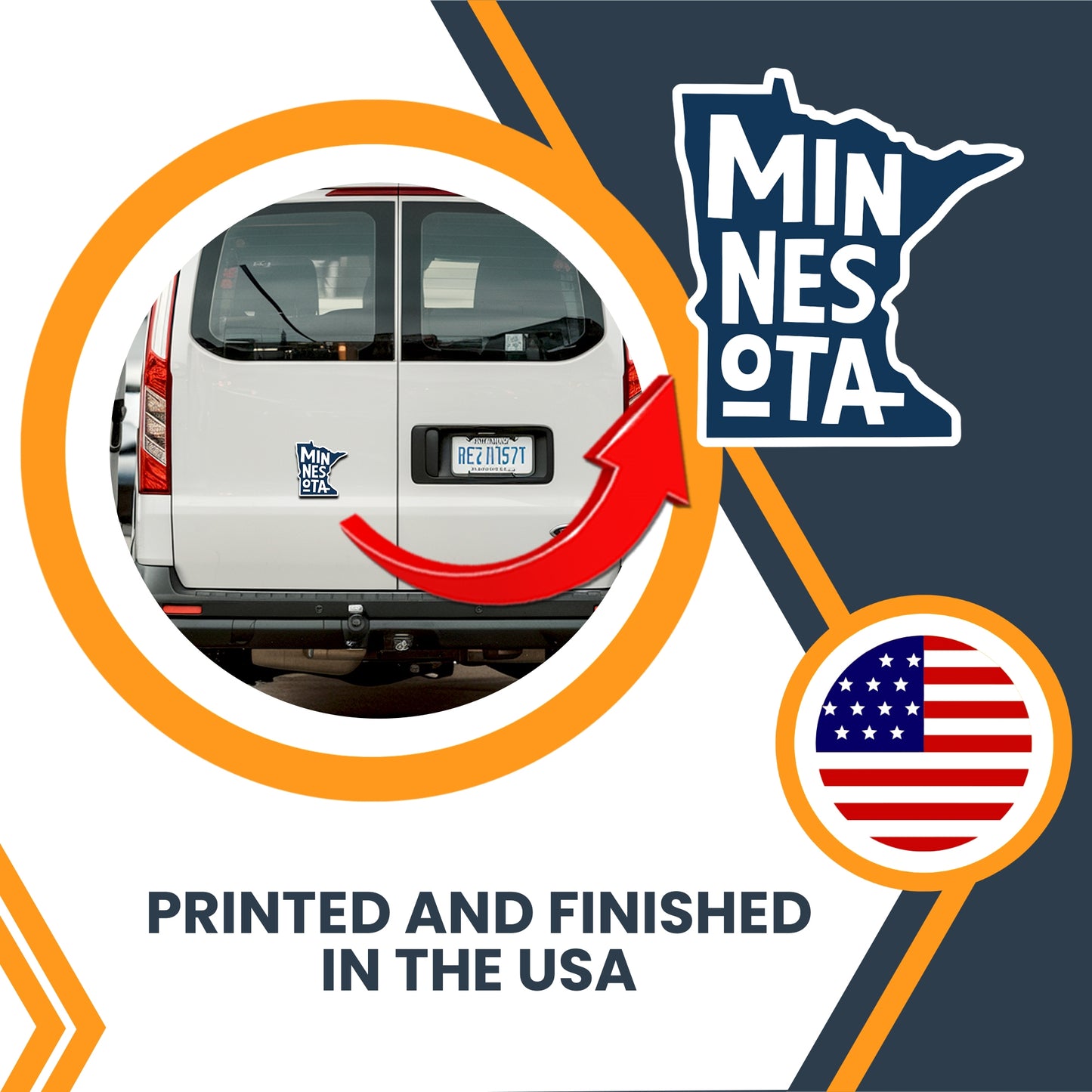 Magnet Me Up Minnesota State Magnet - 5x5 Inches, Collectible US State Shape Fridge Magnet, Durable Full-Color UV Vinyl, Travel Souvenir Magnetic Decal, Made in The USA, Gift Decor