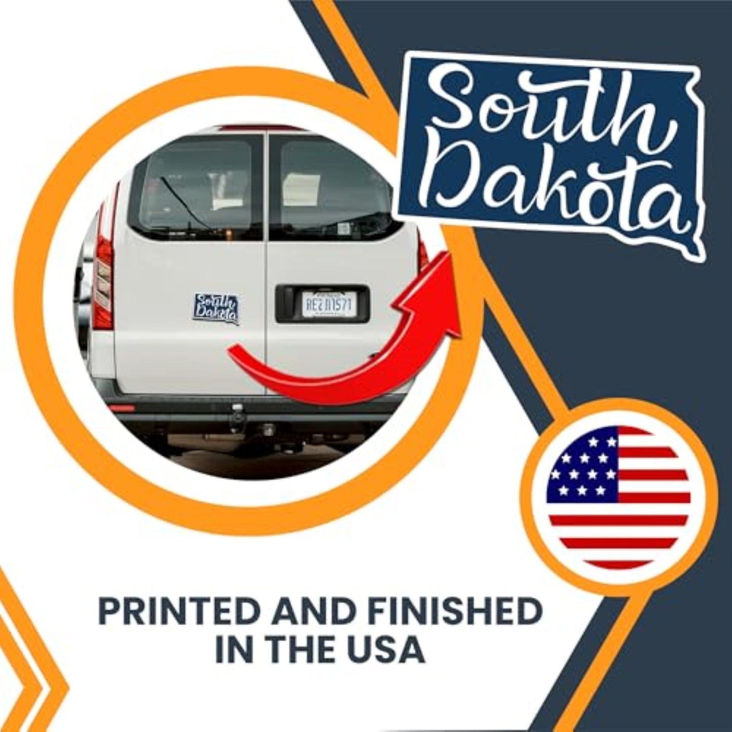 Magnet Me Up South Dakota State Magnet - Full-Color Vinyl State Magnetic Decal, Die-Cut Shape, 6x4 Inches, Collectible Souvenir - Durable UV Ink, Weatherproof Fridge Magnet – Made in USA