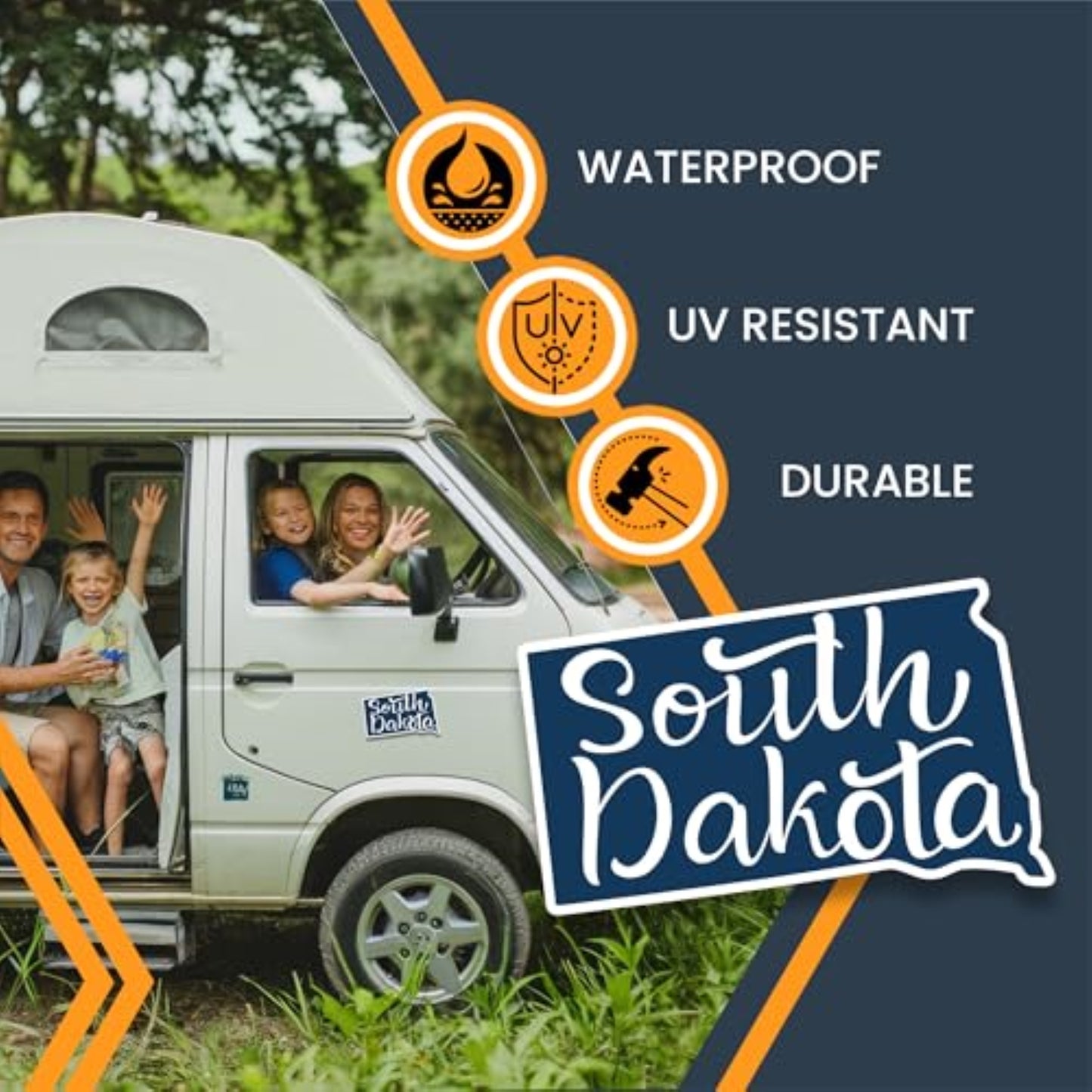Magnet Me Up South Dakota State Magnet - Full-Color Vinyl State Magnetic Decal, Die-Cut Shape, 6x4 Inches, Collectible Souvenir - Durable UV Ink, Weatherproof Fridge Magnet – Made in USA