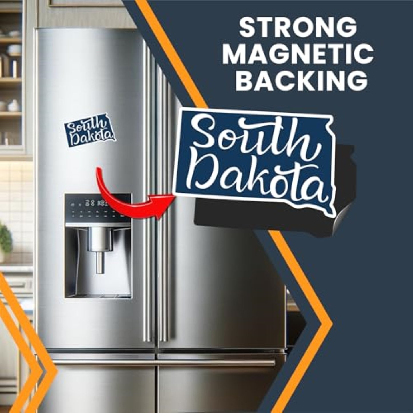 Magnet Me Up South Dakota State Magnet - Full-Color Vinyl State Magnetic Decal, Die-Cut Shape, 6x4 Inches, Collectible Souvenir - Durable UV Ink, Weatherproof Fridge Magnet – Made in USA