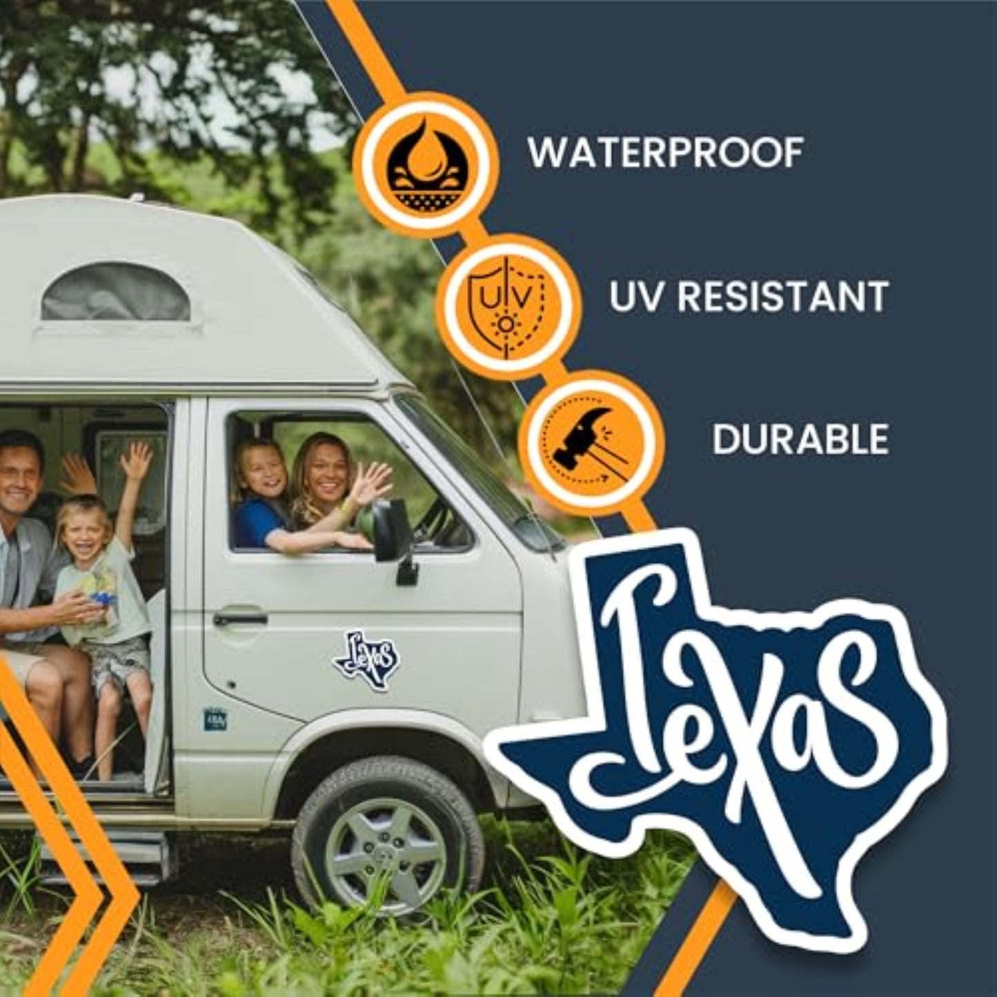 Magnet Me Up Texas State Magnet - 5x5 Inches, Collectible US State Shape Fridge Magnet, Durable Full-Color UV Vinyl, Travel Souvenir Magnetic Decal, Made in The USA, Gift Decor