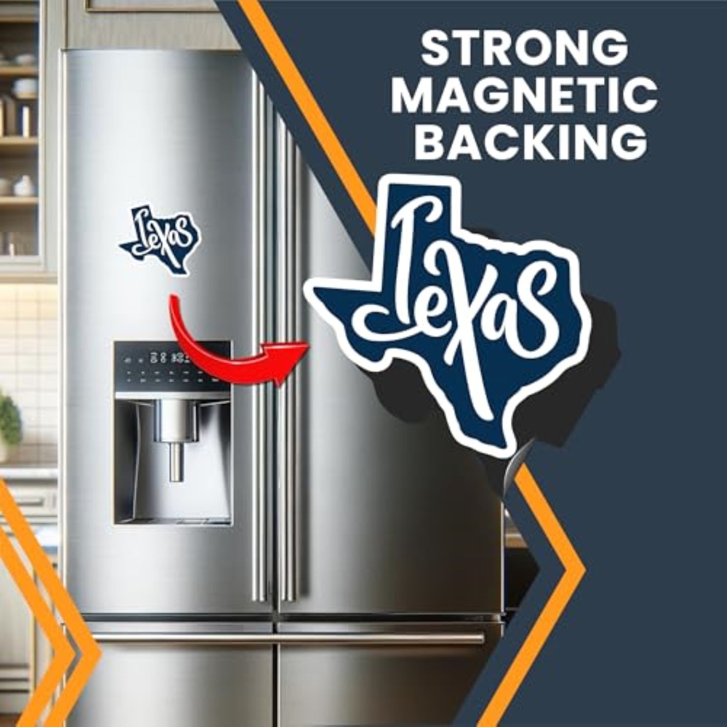 Magnet Me Up Texas State Magnet - 5x5 Inches, Collectible US State Shape Fridge Magnet, Durable Full-Color UV Vinyl, Travel Souvenir Magnetic Decal, Made in The USA, Gift Decor