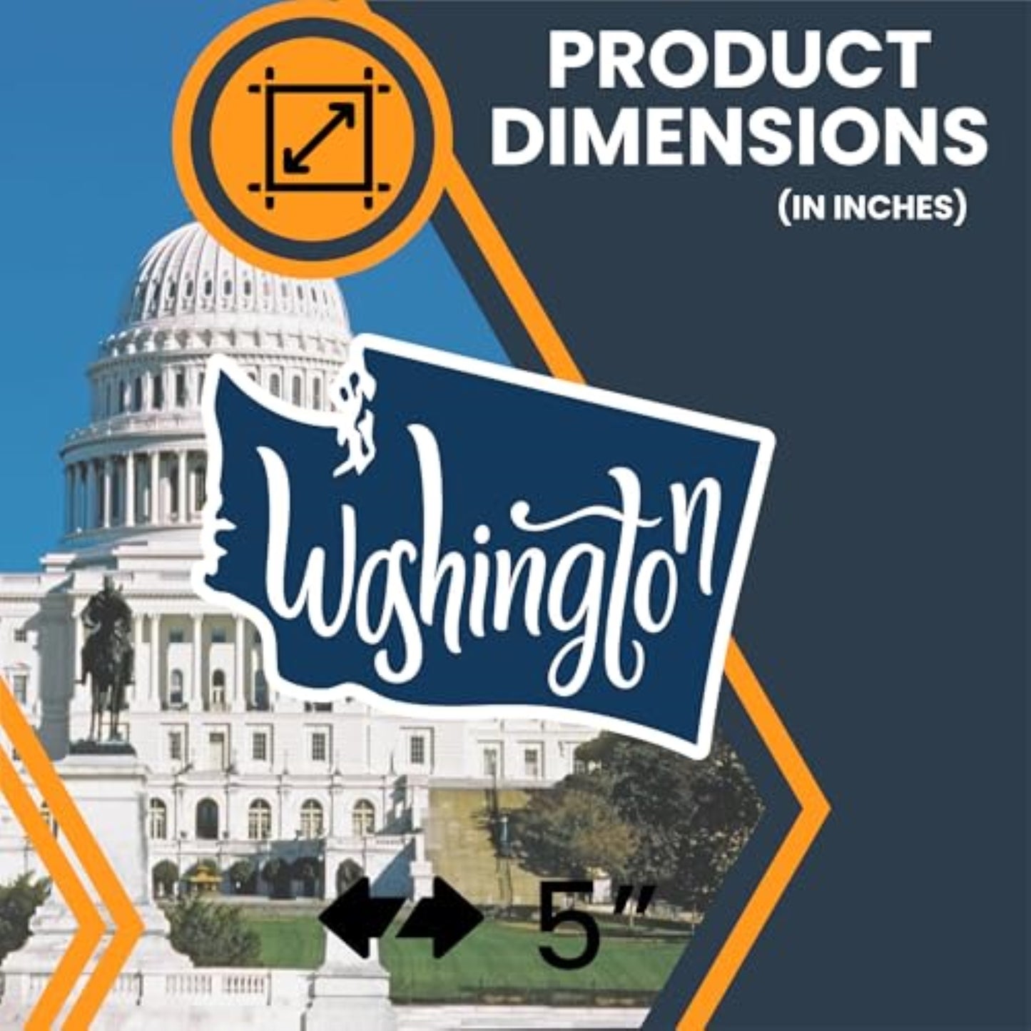 Magnet Me Up Washington State Magnet - 5.5x4 Inches, Collectible US State Shape Fridge Magnet, Durable Full-Color UV Vinyl, Travel Souvenir Magnetic Decal, Made in The USA, Gift Decor