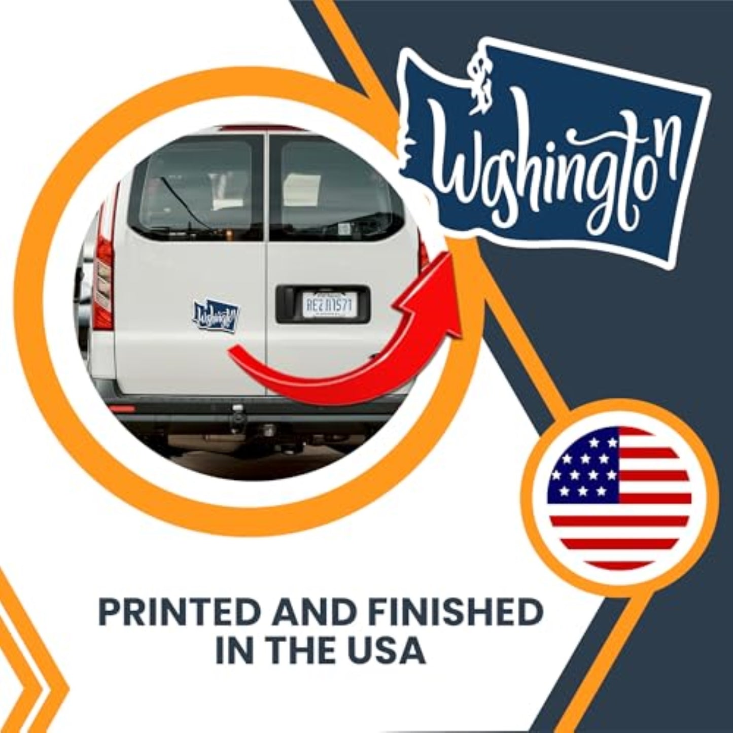 Magnet Me Up Washington State Magnet - 5.5x4 Inches, Collectible US State Shape Fridge Magnet, Durable Full-Color UV Vinyl, Travel Souvenir Magnetic Decal, Made in The USA, Gift Decor