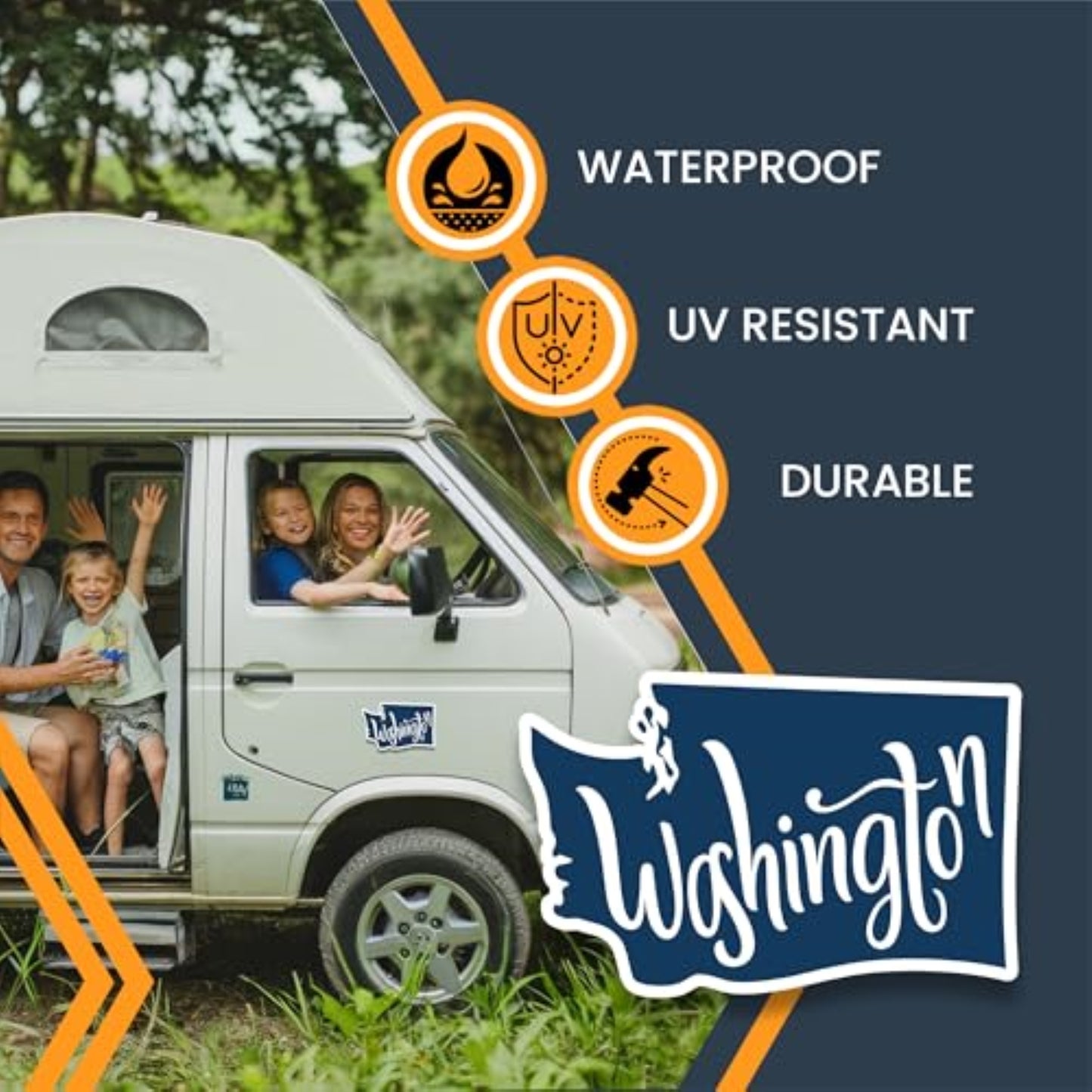 Magnet Me Up Washington State Magnet - 5.5x4 Inches, Collectible US State Shape Fridge Magnet, Durable Full-Color UV Vinyl, Travel Souvenir Magnetic Decal, Made in The USA, Gift Decor