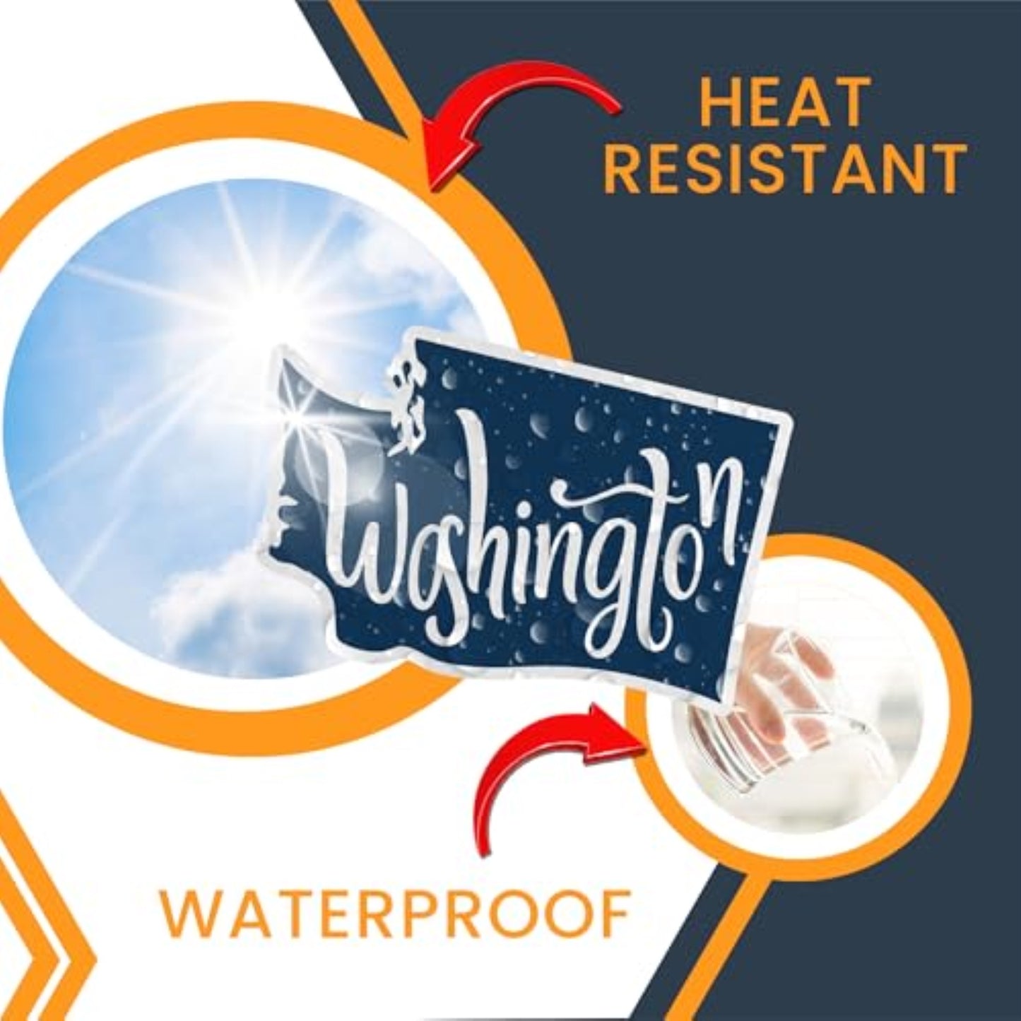 Magnet Me Up Washington State Magnet - 5.5x4 Inches, Collectible US State Shape Fridge Magnet, Durable Full-Color UV Vinyl, Travel Souvenir Magnetic Decal, Made in The USA, Gift Decor