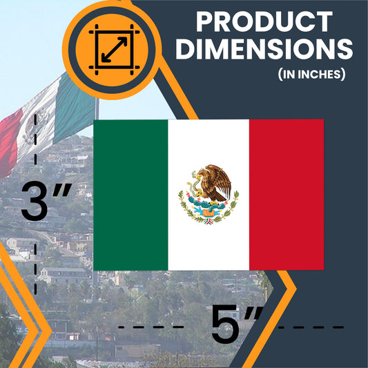 Magnet Me Up Mexico Mexican Flag Car Magnet - 3x5 Inches - UV Printed Vinyl - Weatherproof, Durable Magnetic Decal - Patriotic Mexico Car Accessory - Fridge, Locker, Made in USA