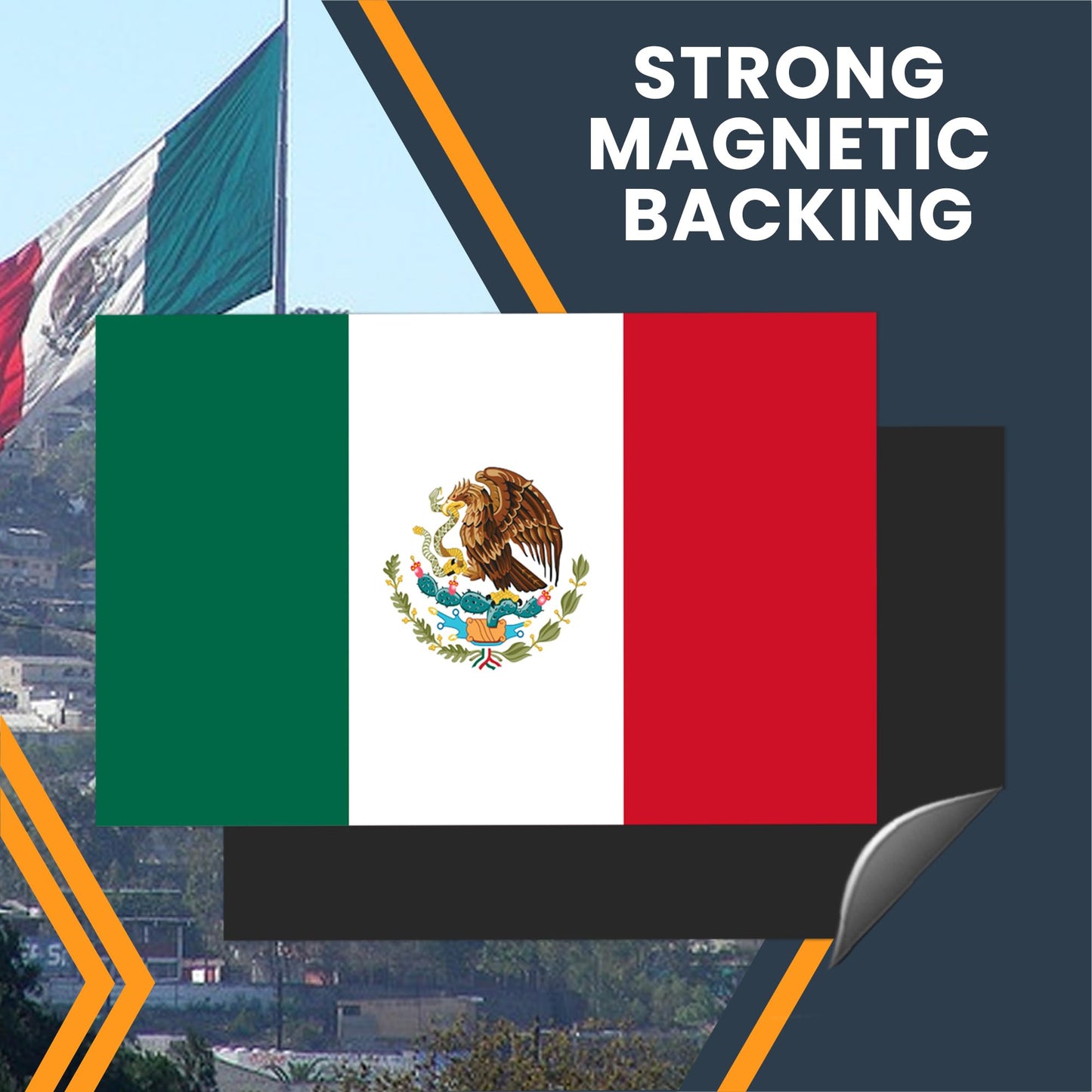 Magnet Me Up Mexico Mexican Flag Car Magnet - 3x5 Inches - UV Printed Vinyl - Weatherproof, Durable Magnetic Decal - Patriotic Mexico Car Accessory - Fridge, Locker, Made in USA