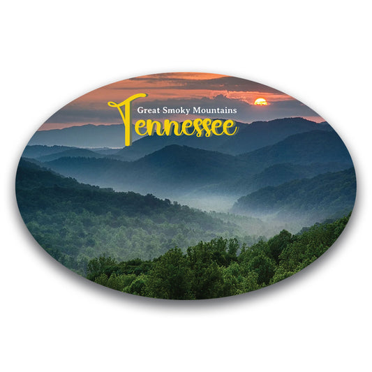 Magnet Me Up Tennessee Great Smokey Mountains State Oval Magnet Decal, 4x6 inch, Automotive Magnet for Car, Great Souvenir Gift for Nature Lover Enthusiasts and Outdoor Adventurers, Crafted in USA