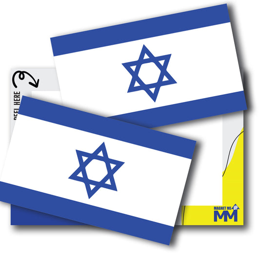 Magnet Me Up Israeli Flag Adhesive Decal Sticker, 2 Pack, 3x5 Inch, Heavy Duty Adhesion to Car Window, Bumper, Etc Showing Support and Unity for Israel We Stand with Israel