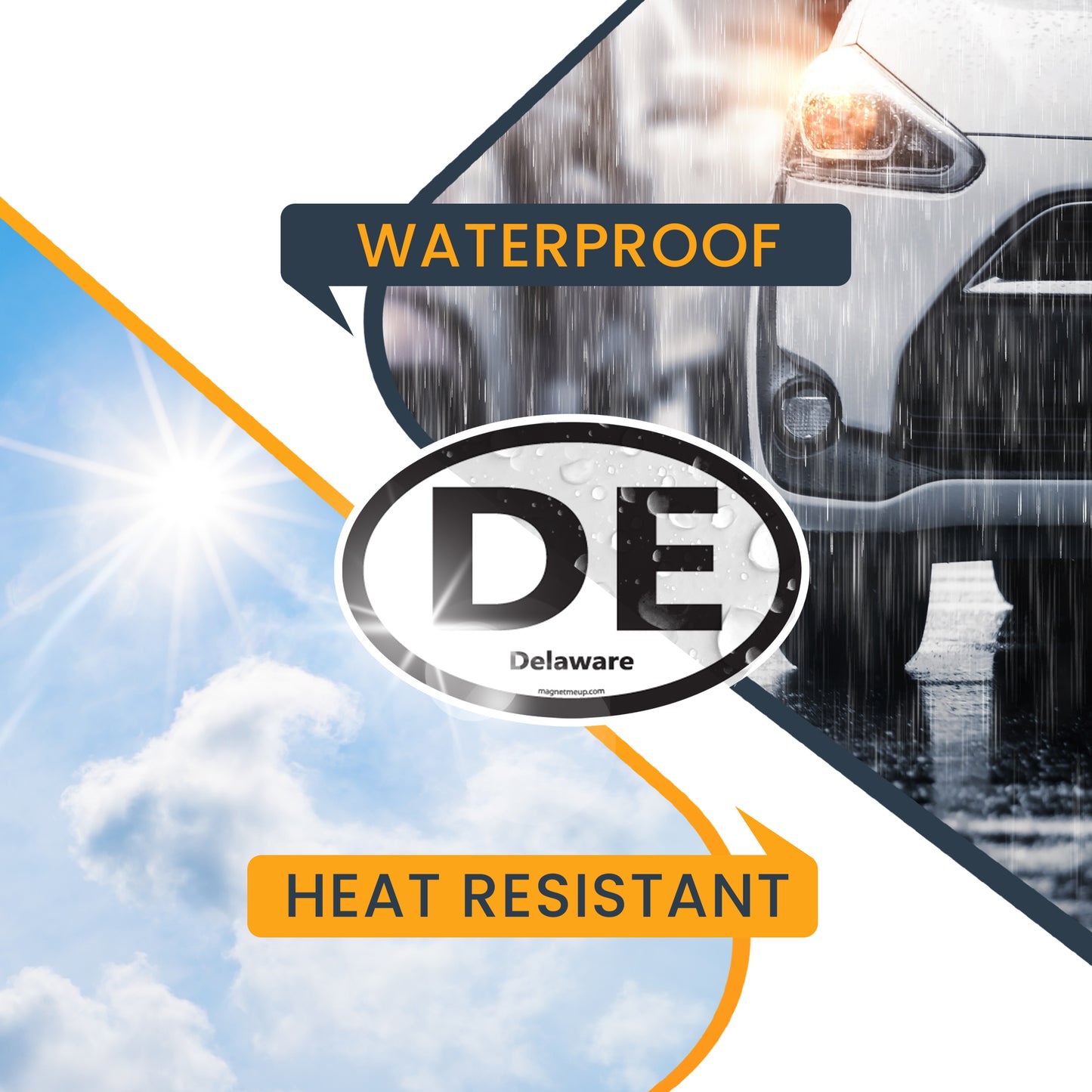 DE Delaware Car Magnet 4x6" US State Oval Refrigerator Locker SUV Heavy Duty Waterproof… …