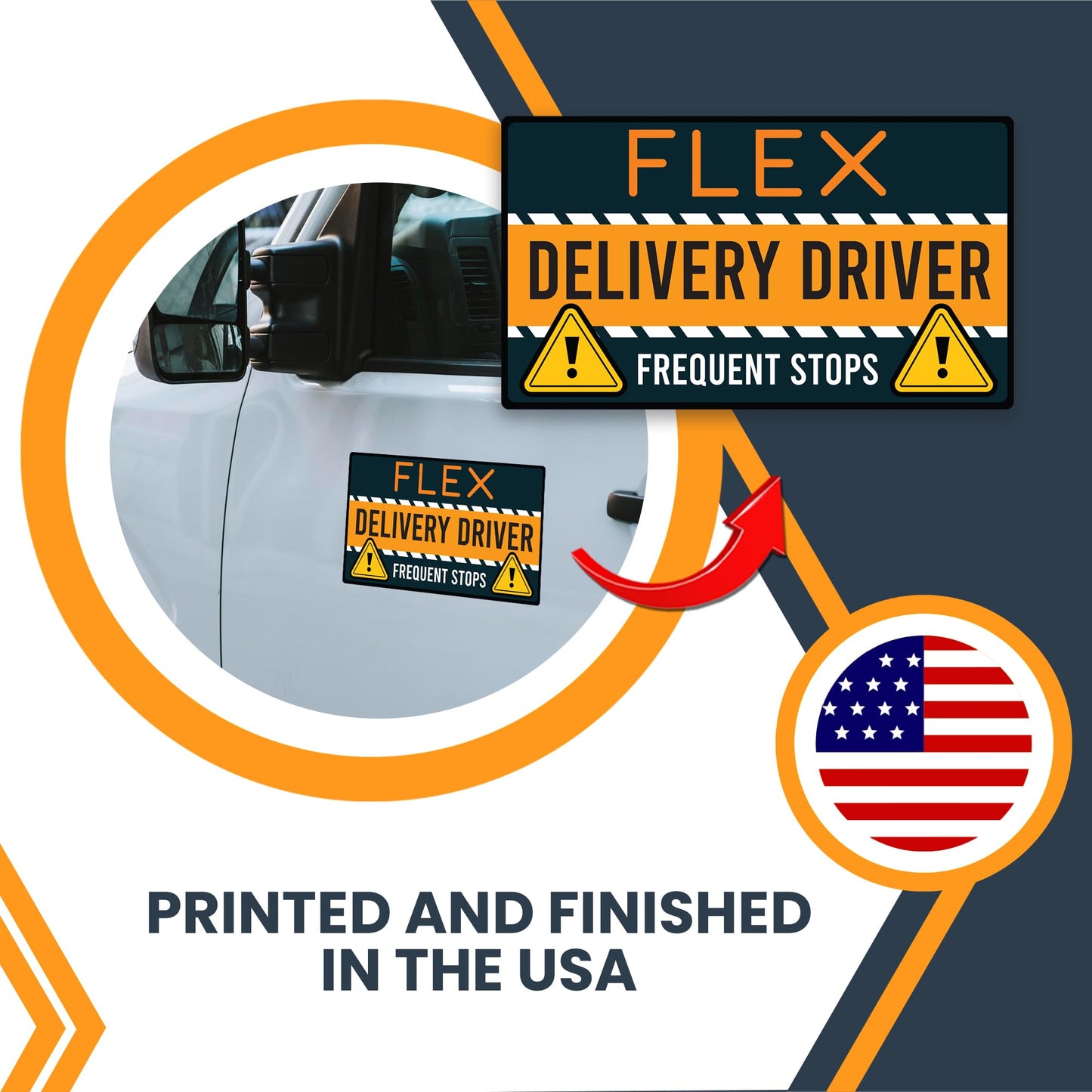 Magnet Me Up Flex Delivery Driver Automotive Magnet Decal, 8x4.5 inches, Automotive Magnet for Car, Truck, SUV, Vehicle Safety Sign for Flex Delivery Driver, Crafted in USA