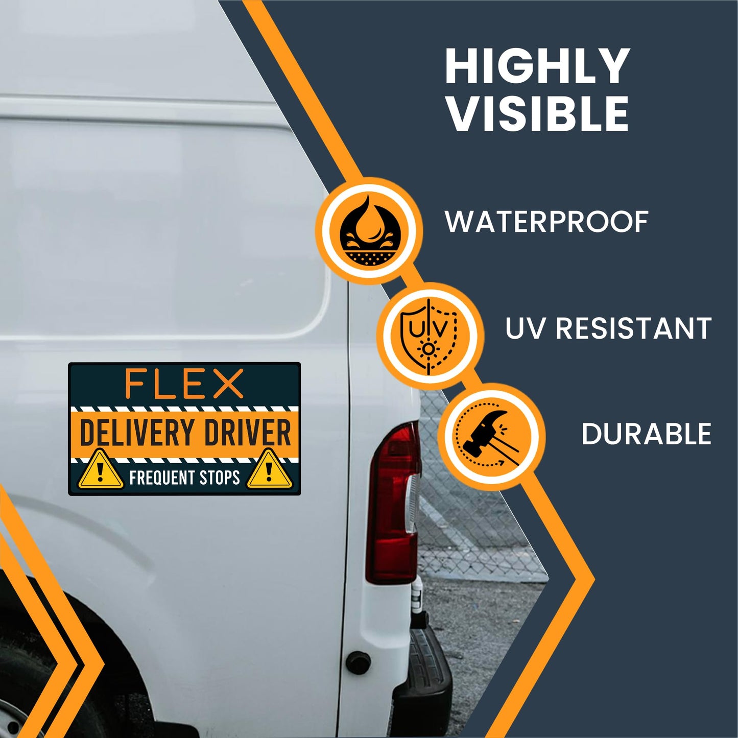 Magnet Me Up Flex Delivery Driver Automotive Magnet Decal, 8x4.5 inches, Automotive Magnet for Car, Truck, SUV, Vehicle Safety Sign for Flex Delivery Driver, Crafted in USA