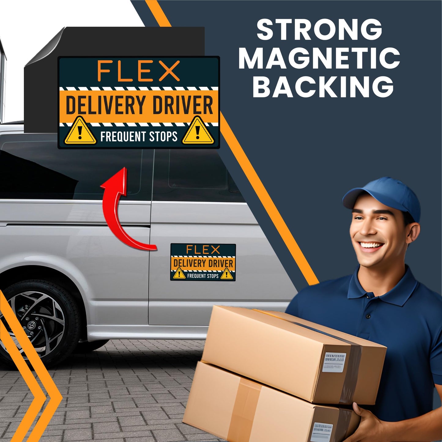 Magnet Me Up Flex Delivery Driver Automotive Magnet Decal, 8x4.5 inches, Automotive Magnet for Car, Truck, SUV, Vehicle Safety Sign for Flex Delivery Driver, Crafted in USA