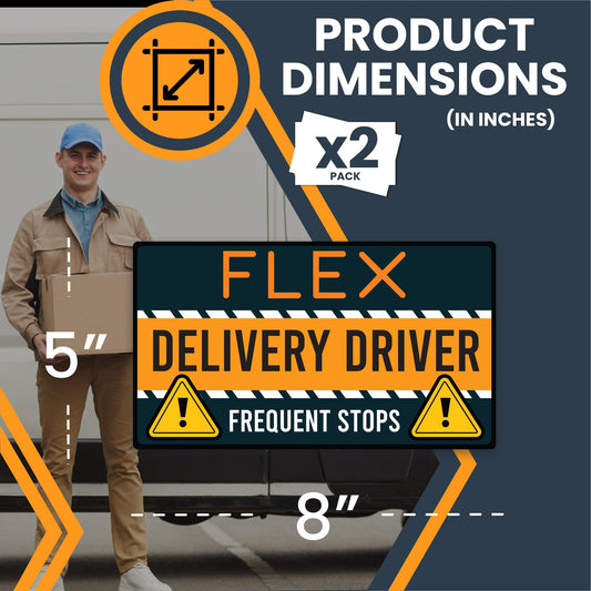 Magnet Me Up Flex Delivery Driver Automotive Magnet Decal, 2 Pack, 8x4.5 inches, Automotive Magnet for Car, Truck, SUV, Vehicle Safety Sign for Flex Delivery Driver, Crafted in USA
