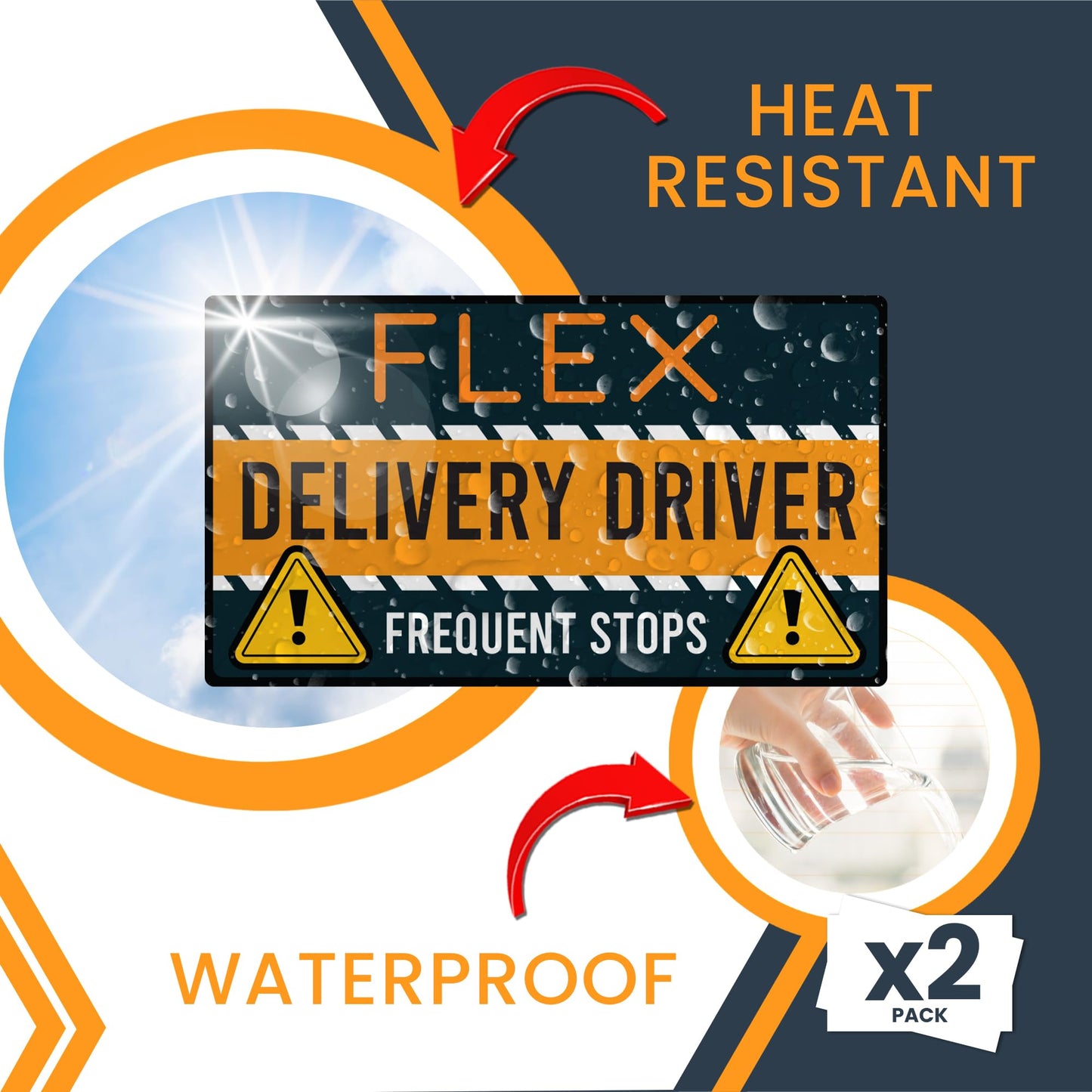 Magnet Me Up Flex Delivery Driver Automotive Magnet Decal, 2 Pack, 8x4.5 inches, Automotive Magnet for Car, Truck, SUV, Vehicle Safety Sign for Flex Delivery Driver, Crafted in USA